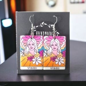Handcrafted Virgo Acrylic Earrings NWT